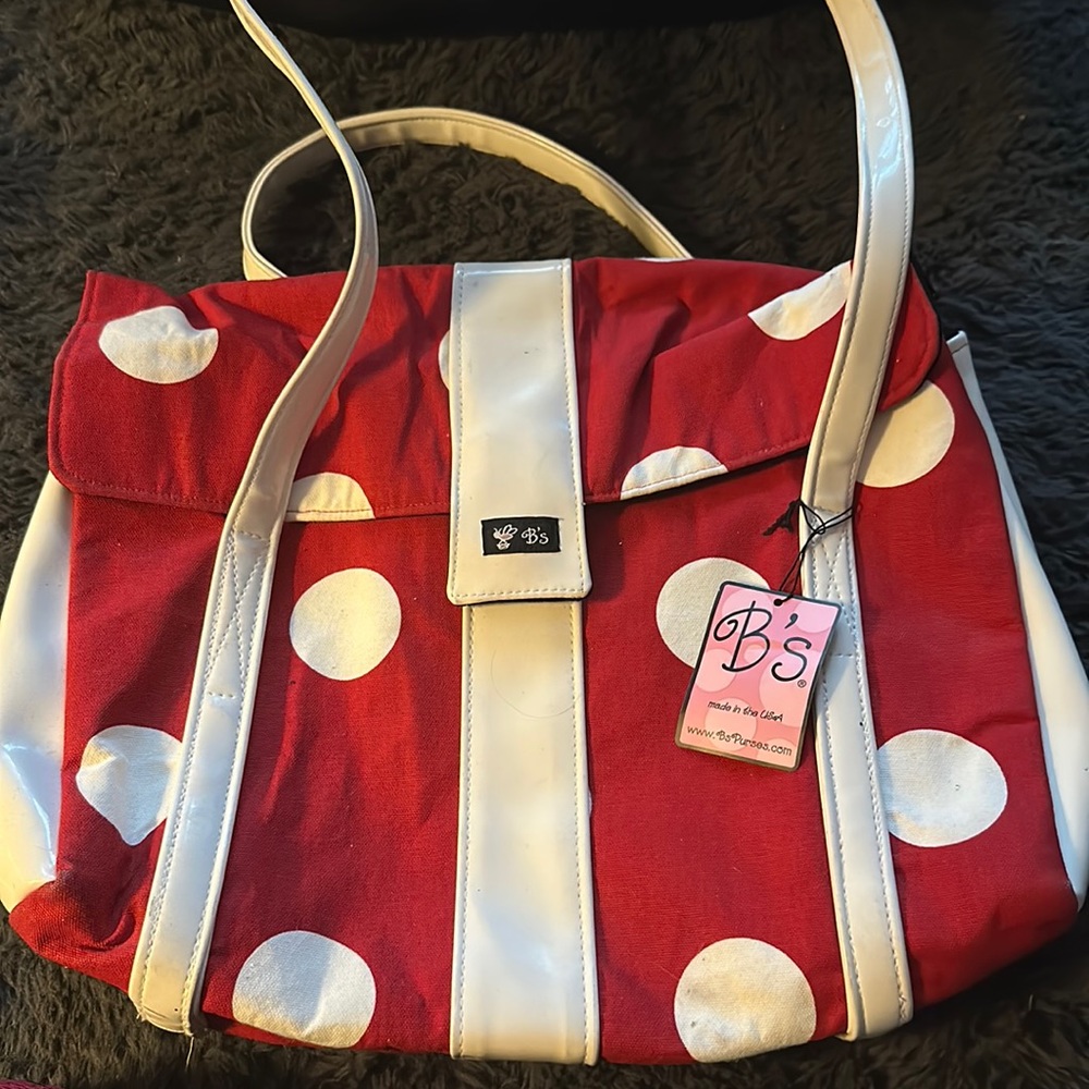 Red and White shoulder bag